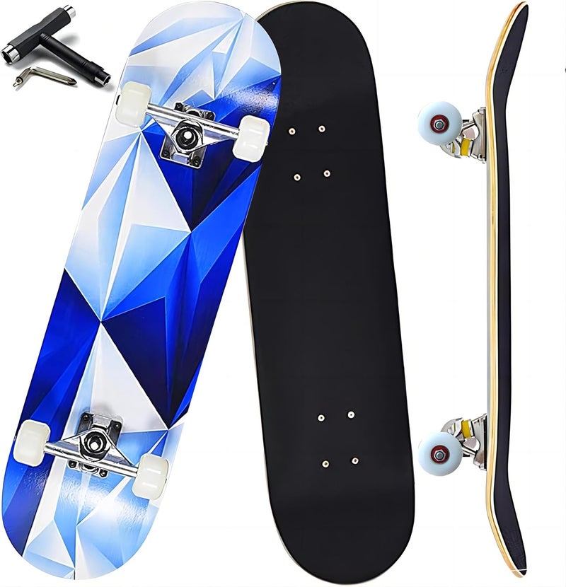 Anysun Pro Complete Skateboards for Beginners Girls Boys Kids Youths Teens Adults 31"x8" Skate Boards 7 Layers Canadian Maple Double Kick Deck Concave Longboard - Image 1